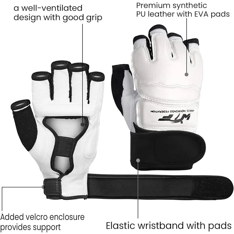 Guantes de Boxeo de Medio Dedo para Adultos, para Entrenamiento de Boxeo, Saco de Arena, MMA, Sanda, Karate, Muay Thai, Fitness, Taekwondo, Set de Protección
