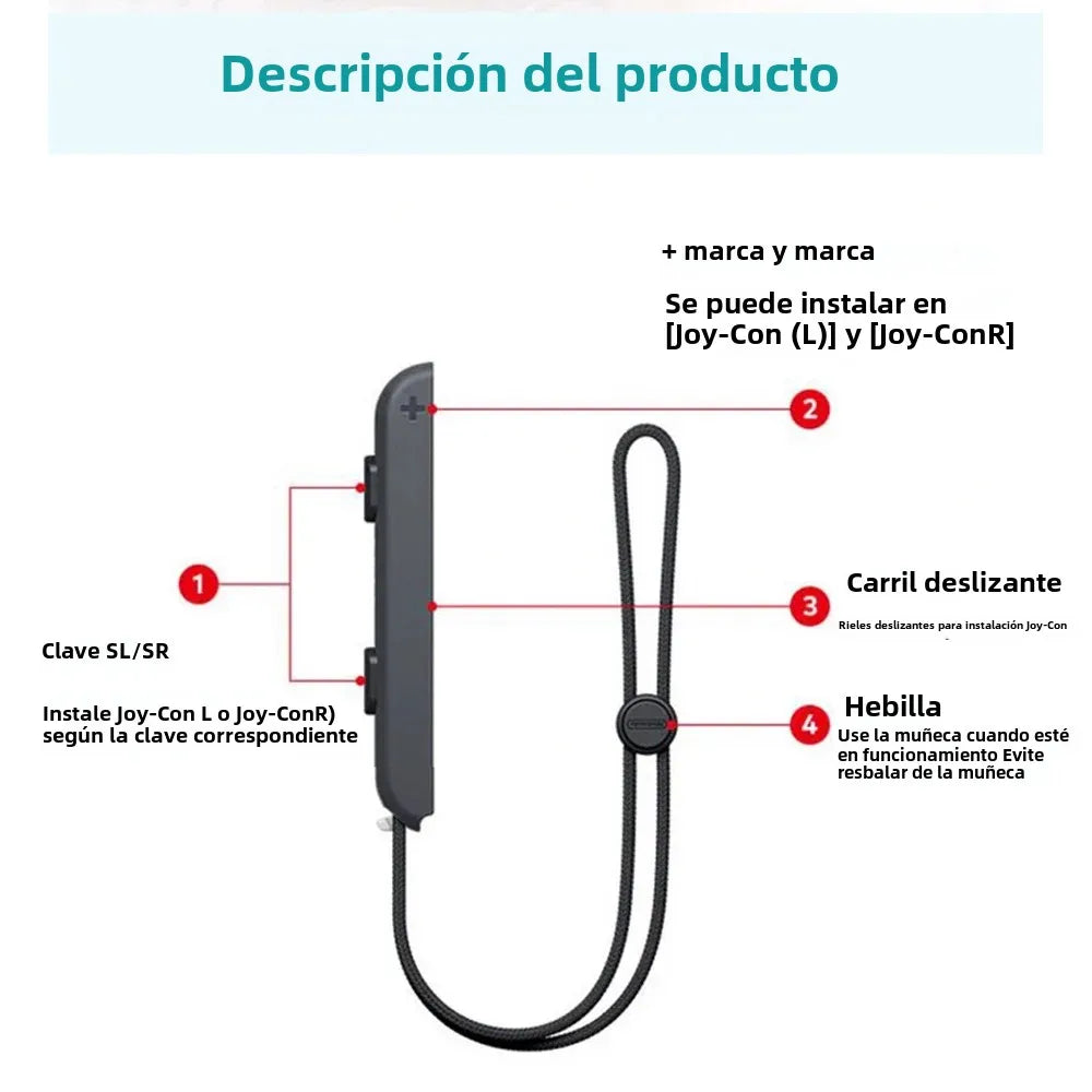 GAMINJA para Nintendo Switch y controlador de mando OLED, cuerda de mano, correa de muñeca Joy-con, accesorios para videojuegos para ordenador portátil