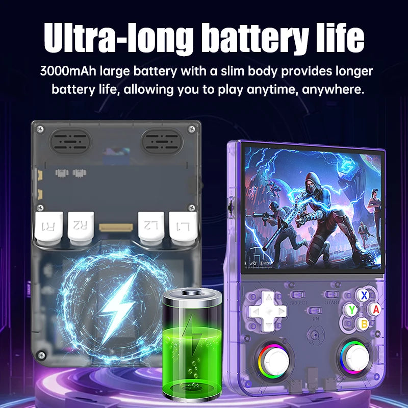 New R36 Ultra X Handheld Retro Video Game Console IPS Screen 128GB Portable Games Pocket Player with Linux System
