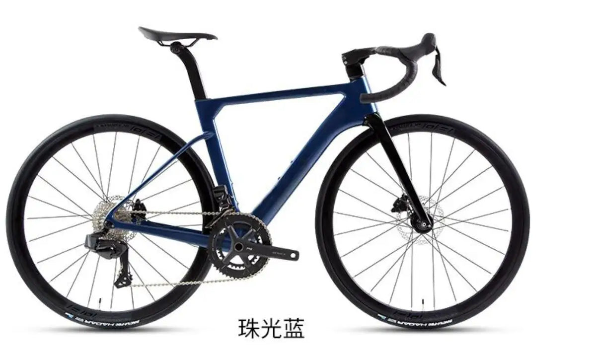 Nueva bicicleta de carretera TT-X42 de estilo más reciente, ligera, de carbono completo, con grupo eléctrico inalámbrico WheelTop y ruedas de carbono.