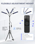Lámpara de Bronceado Casera de 4 Cabezas 360 °   Lámpara de Bronceado Rotativa para Solárium, 60W, 432 LED, Luz Azul, Longitud de Onda 460nm y 490nm, Iluminación de Gran Área