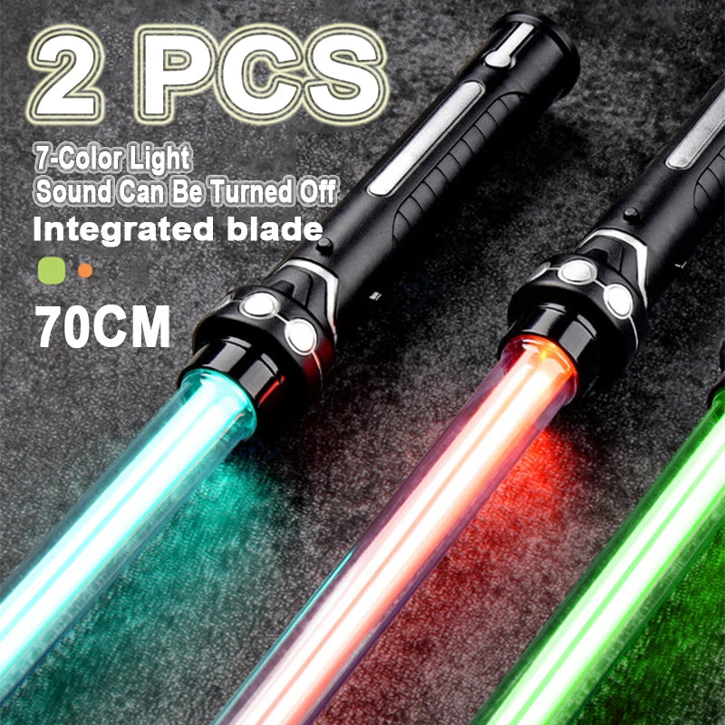 Nuevo sable de luz de 80/66 cm para duelo, espada láser RGB, juguete con 7 colores, sable de luz Force FX para niños, juguete FOC, regalo de espada láser Jedi, 2 unidades