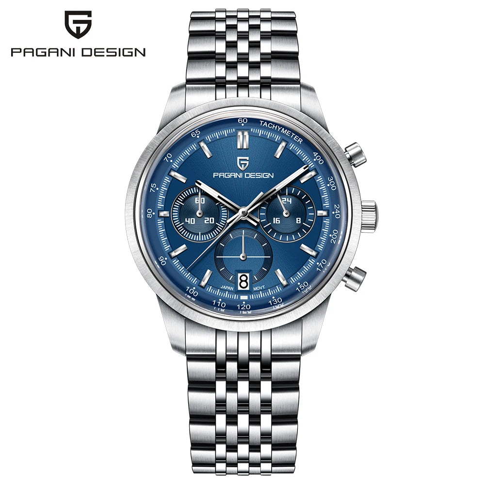 2026 commercial brand Pagani design men's quartz watches sports fashion vk63 men's watch all-steel calendar watch for men 10BAR
