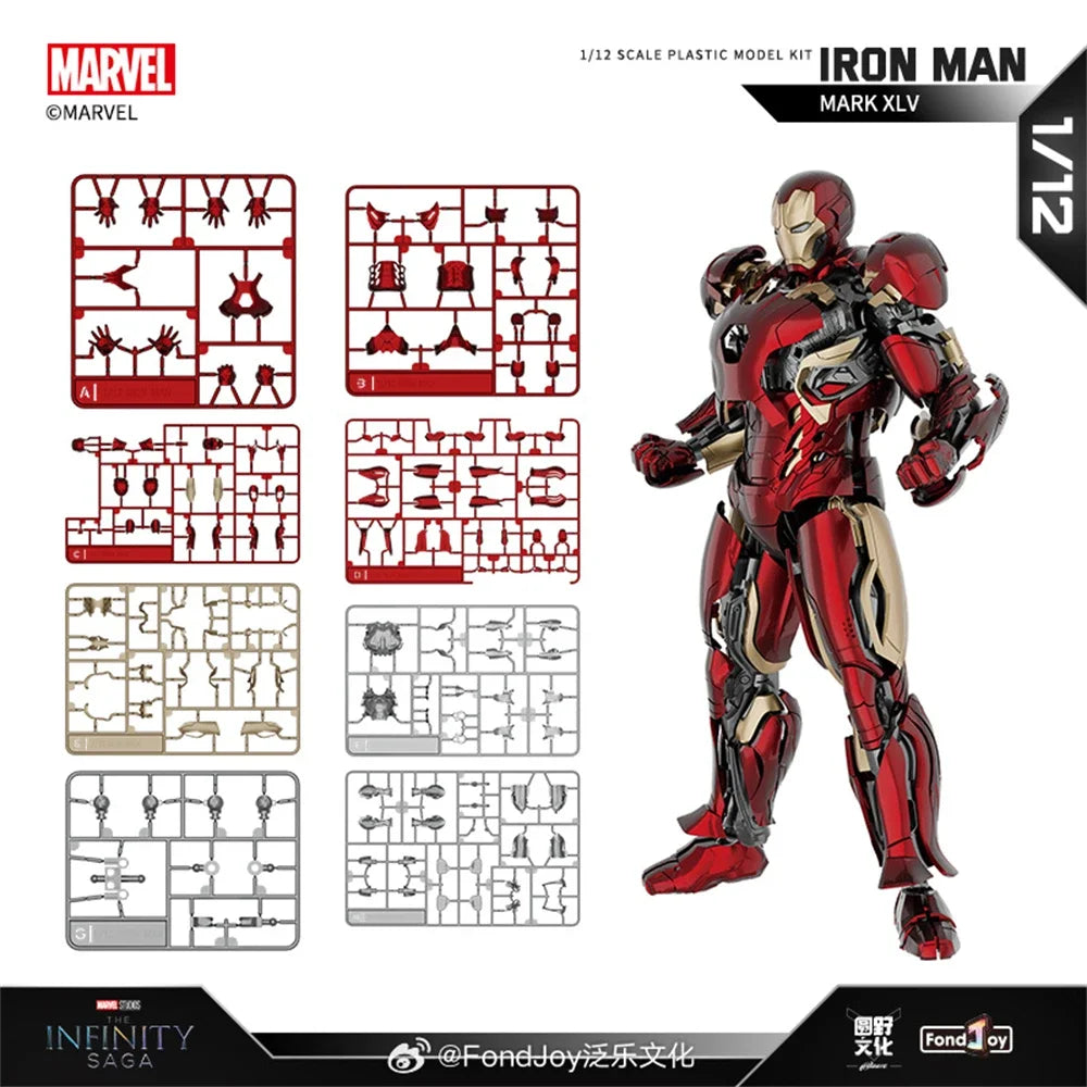 Figura de Acción Coleccionable Fondjoy Original MK45 Iron Man 1/12 15.5CM Mark45 Avengers: Age of Ultron Vibranium, Juguete de Regalo