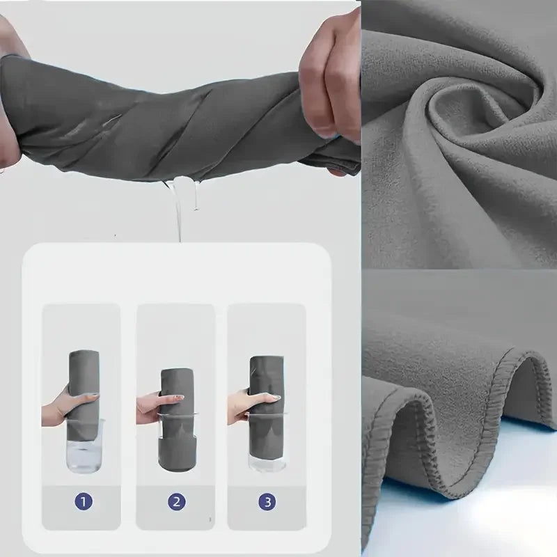 Toalla de viaje de microfibra de 1 pieza, toalla de secado rápido, súper absorbente, compacta, ligera, para playa, gimnasio, piscina, baño, yoga, camping
