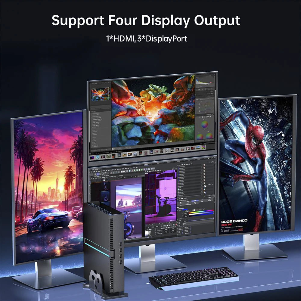 Msecore MV300 14ª Generación Intel Core I5 I7 I9 RTX 4070 12G Mini PC para Juegos, Windows 11, Computadora de Escritorio para Oficina, DDR5 NVME WiFi6E BT5.3