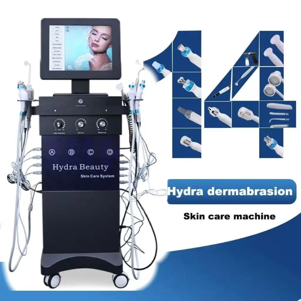 Máquina profesional de oxígeno Hydra 15 en 1 para el cuidado de la piel Facial Hydro Aqua hidratante máquina de limpieza profunda con análisis de la piel