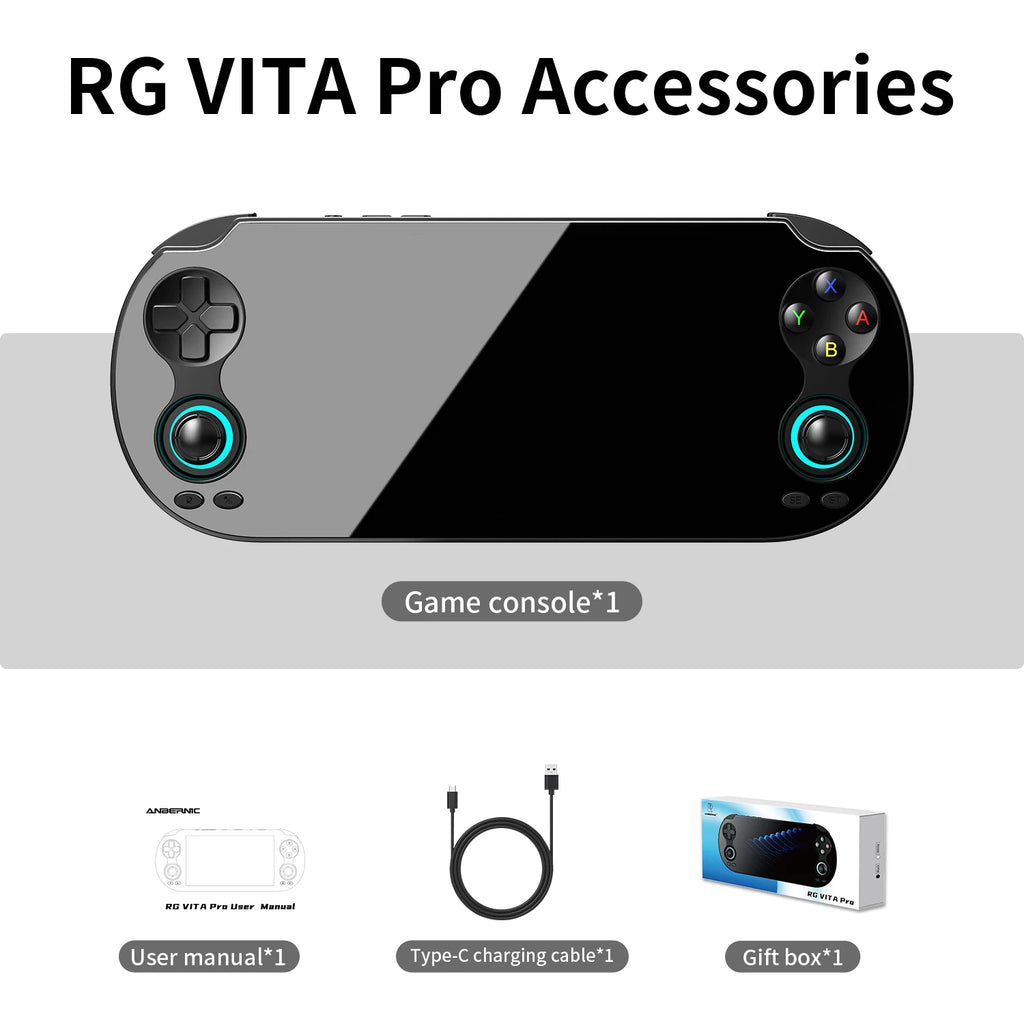 Consola de juegos portátil ANBERNIC RGVITA PRO, pantalla táctil INCELL de 5,5", salida DP, sistema dual Android 14 y Linux, joystick con efecto Hall, consola de juegos retro ANBERNIC