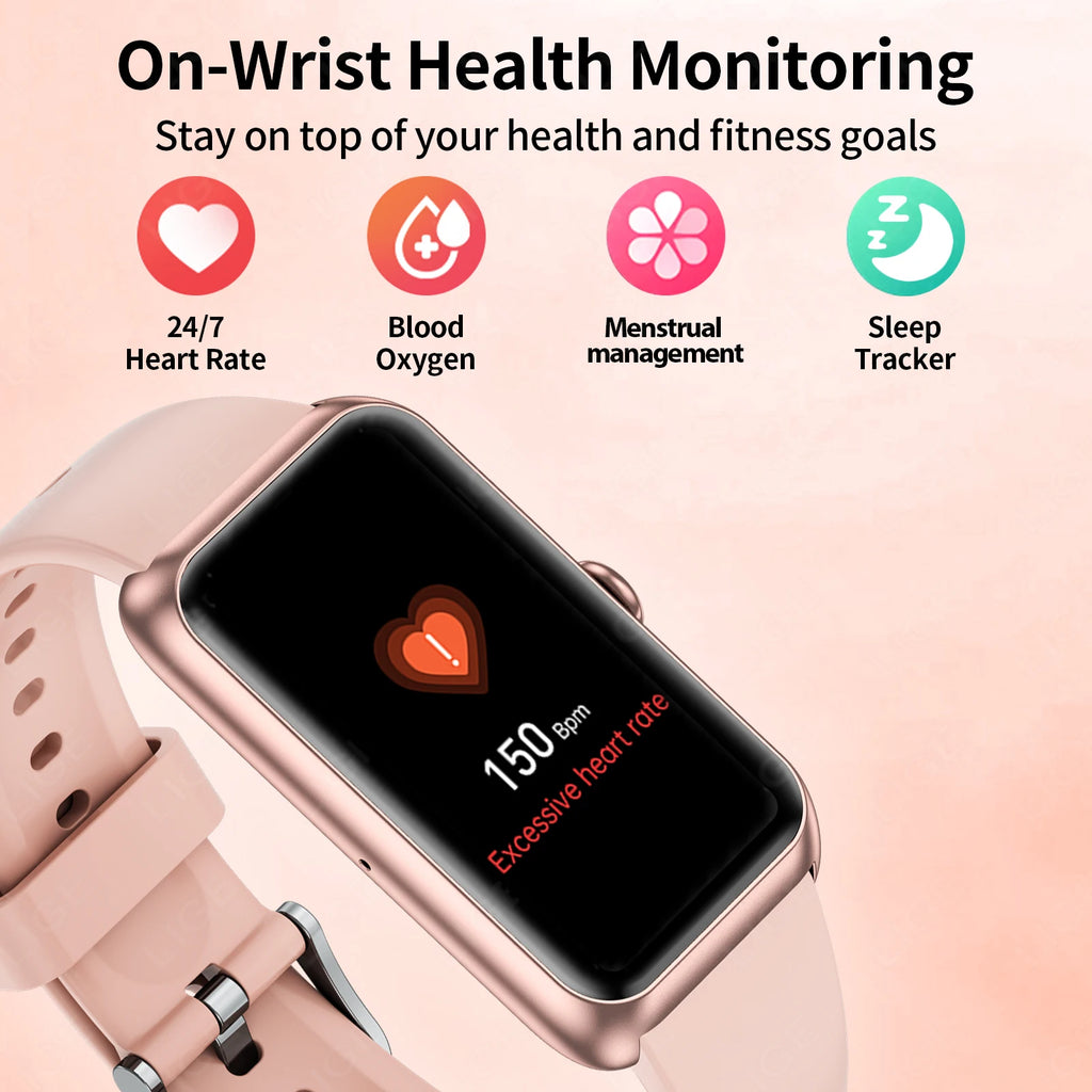 LIGE Nuevo Reloj Inteligente de Moda para Mujer con Recordatorio de Llamadas, Oxígeno en Sangre, Esfera Personalizada DIY, Pulsera Deportiva Impermeable, Reloj Inteligente para Hombre y Mujer