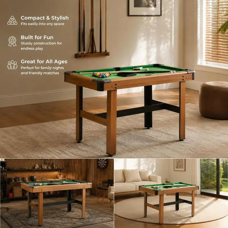 Mesa de billar de 4 pies 122×61×76 cm marrón