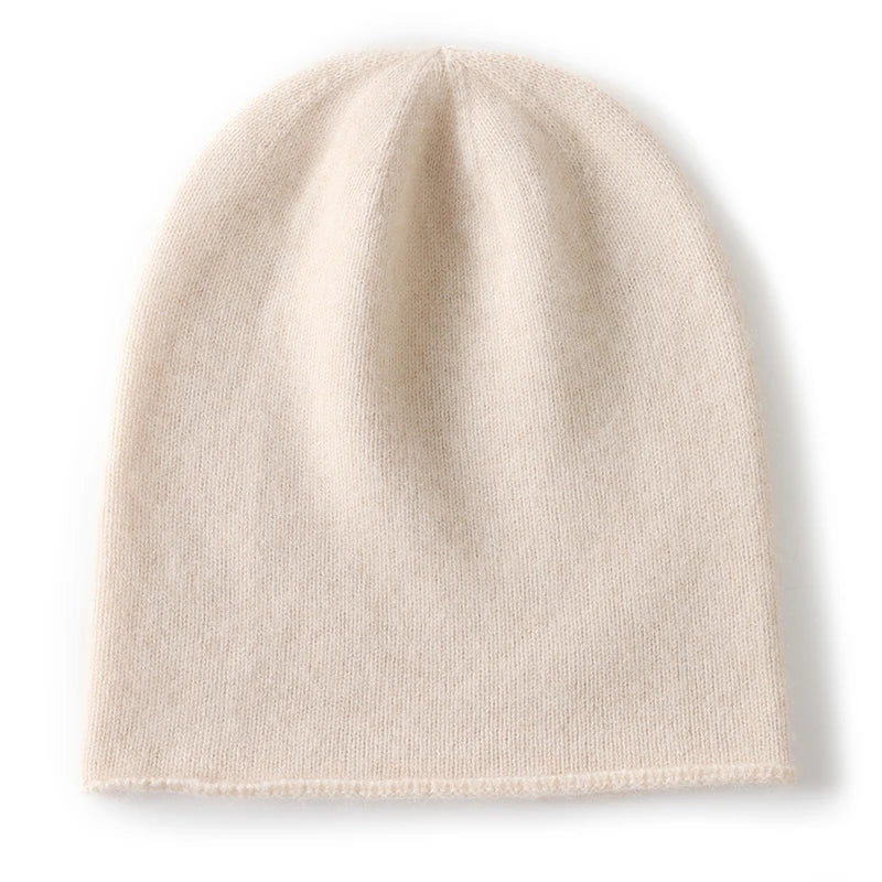 2025 invierno Unisex 100 gorros de cachemira al aire libre Casual mantener caliente Color sólido gorro de punto de cachemira mujeres/hombres gorras de cobertura