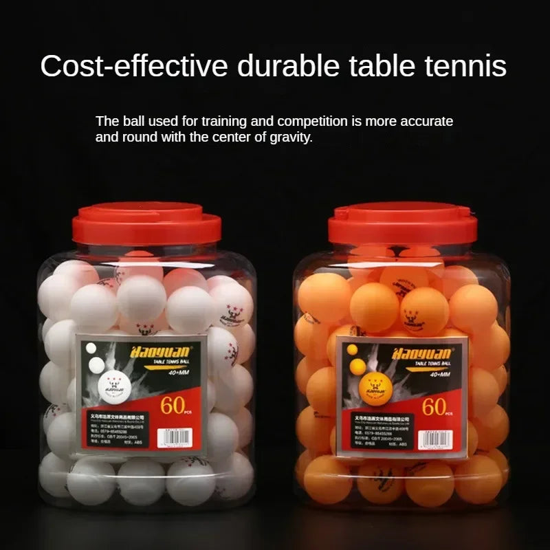 60 Pelotas de Tenis de Mesa Profesionales de 3 Estrellas, D40+mm, 2.8g, Nuevo Material de Plástico ABS, Pelota de Ping Pong para Entrenamiento de Adultos y Competición