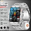 Reloj inteligente para hombre 2026, linterna LED, resistente al agua IP68, reloj deportivo para exteriores, monitoreo de salud, rastreador de actividad física para iOS y Android