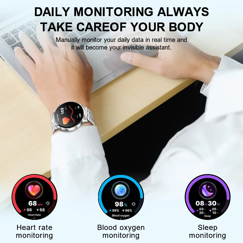 LIGE TWS Smart Watch with Earbuds 1.85" IPS Screen BT Call Heart Rate Sleep Monitor Waterproof Sports Smartwatch for Android iOS