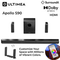 ULTIMEA Apollo S90 Barra de Sonido Desmontable 9.1ch Dolby Atmos, Sistema de Cine en Casa Premium para TV con Subwoofer Inalámbrico, Luz Ambiental RGB, Sonido Envolvente Inmersivo