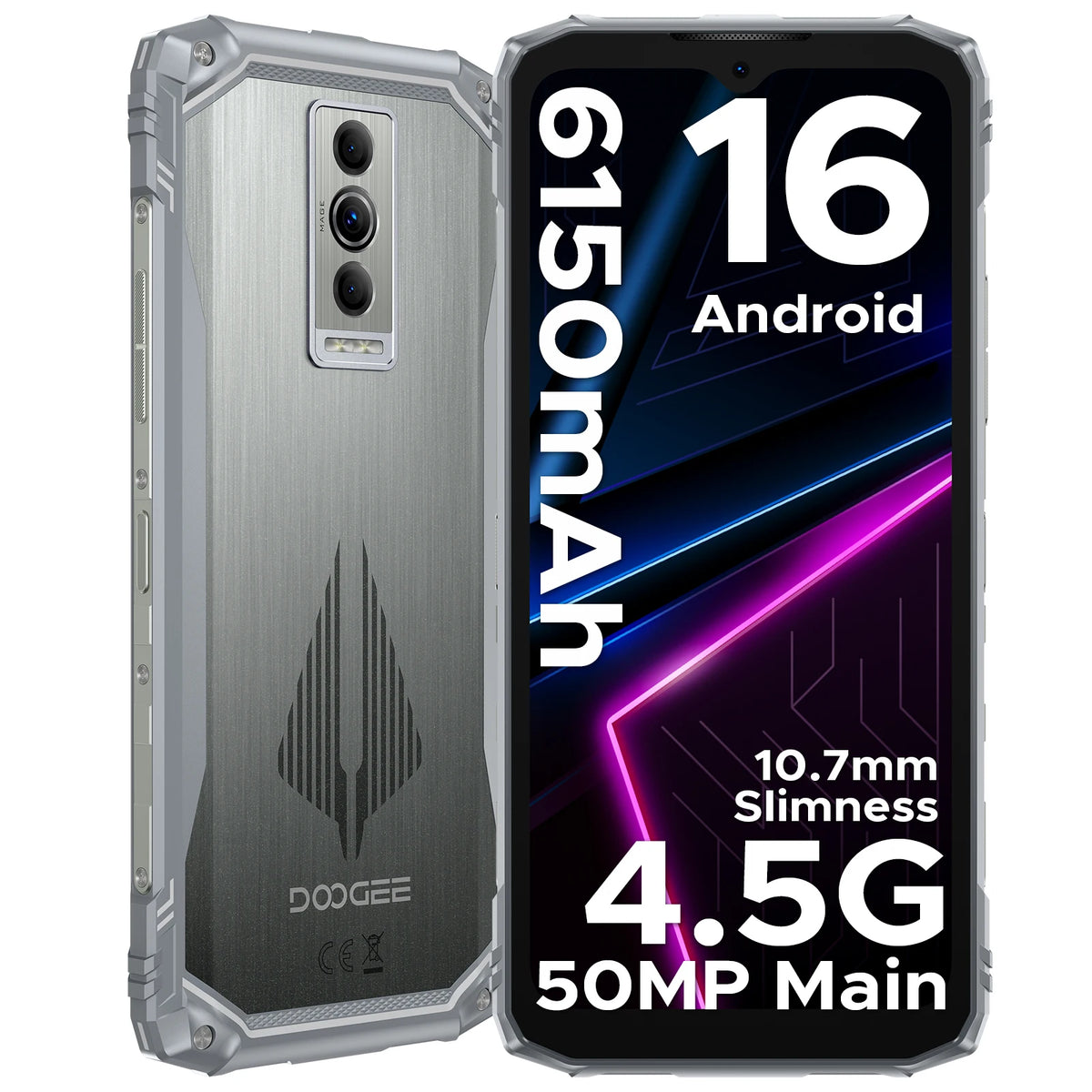Smartphone resistente DOOGEE Blade10 Pro Energy 12GB+128GB, pantalla HD+ de 6.56”, batería grande de 6150mAh, cámara IA de 50MP, UNISOC T7250, NFC, Android 16