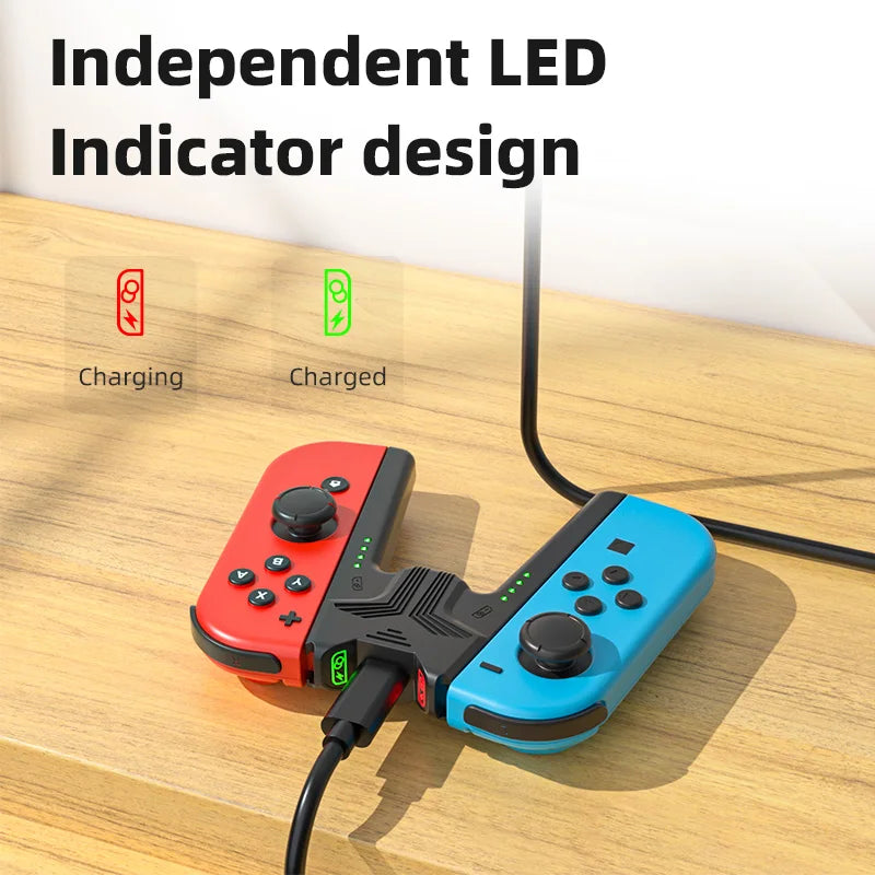 Soporte de agarre de carga portátil Aolion para Nintendo Switch/OLED para controlador Joy-con base de carga para accesorios de juego Switch