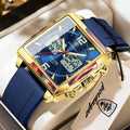 Reloj de pulsera para hombre POEDAGAR Fashion Square, cronógrafo de cuarzo con alarma LED, fecha y día, reloj militar electrónico