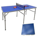 Mesa de Ping Pong Plegable con Raquetas y Pelotas, Diseño que Ahorra Espacio, Alta Capacidad de Carga, Uso Interior/Exterior, Asa de Transporte Fácil