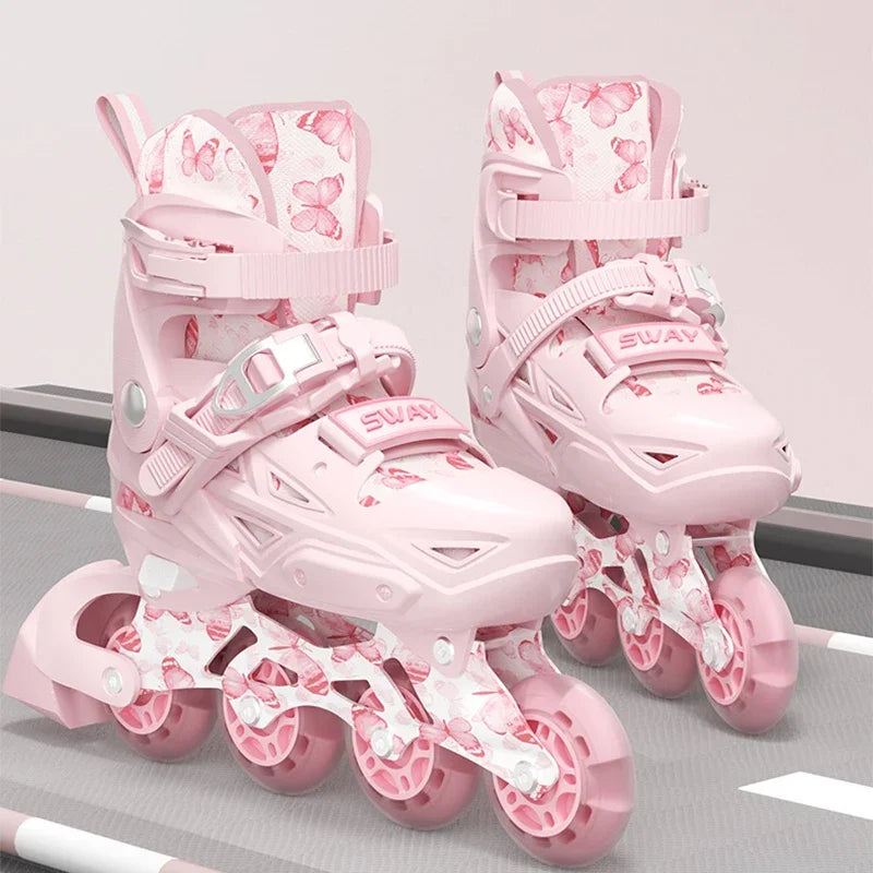 Patines de Ruedas Ajustables para Niños 2026, Tallas 26-41, Patines de 4 Ruedas para Niños y Niñas Principiantes, Calzado Casual