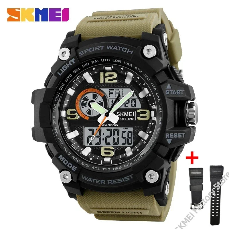 Reloj digital deportivo SKMEI 1283 para hombre, resistente al agua, a prueba de golpes, con luz LED, modelo 1637