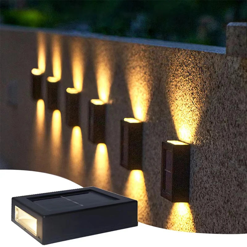 Luces solares de pared para exterior, lámpara de calle con energía solar, impermeable, para jardín, decorativa