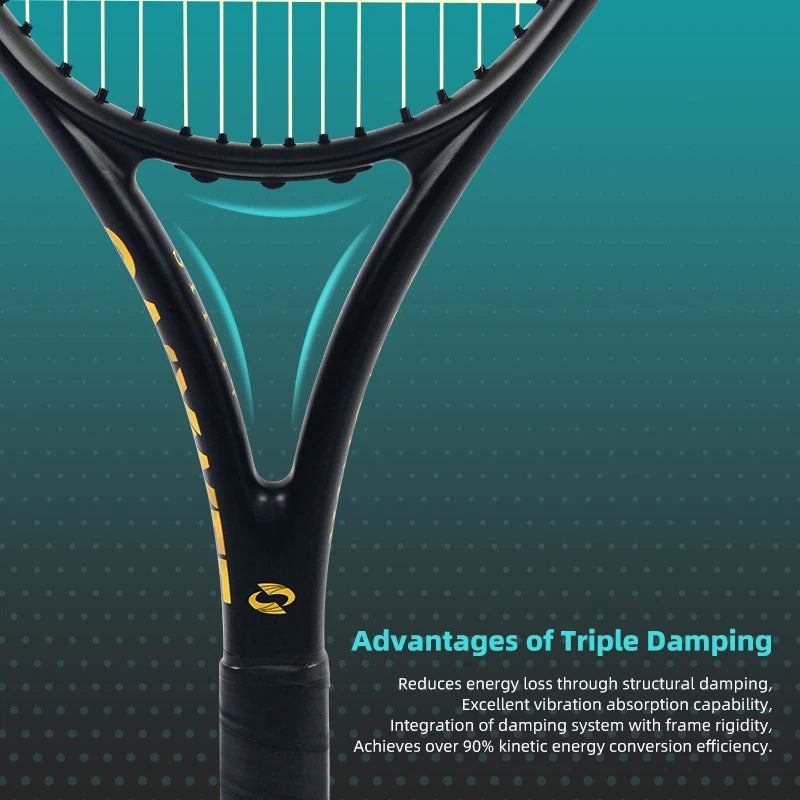 Raqueta de Tenis Profesional SALYWEE Ultraligera 265g, Fibra de Carbono Integral, Proceso de Estampado en Caliente, 55lbs, Equipo de Lujo Universal para Adultos