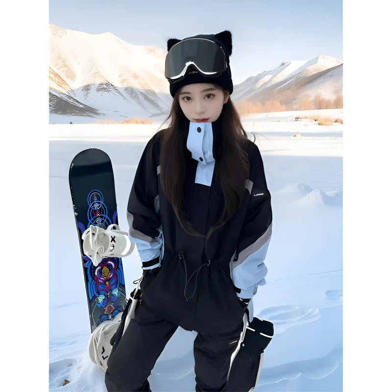 Conjunto de traje de esquí de invierno de alta calidad, mono de snowboard para hombre y mujer, impermeable, cortavientos, con aislamiento térmico, para deportes al aire libre y esquí.