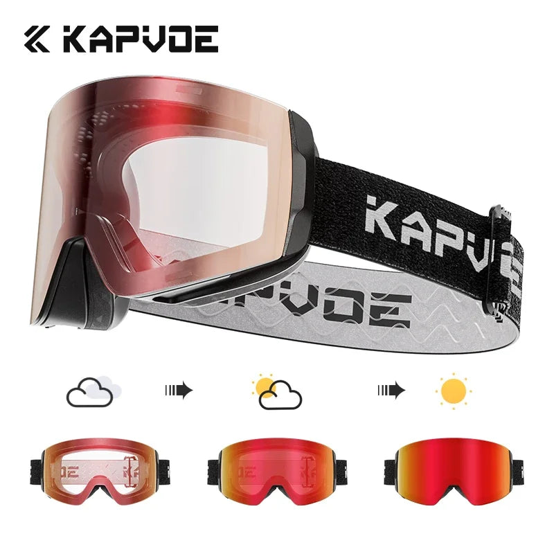 KAPVOE Gafas de nieve magnéticas Protección UV antivaho de doble capa para esquiar Snowboard Claridad de alta definición Esquí unisex