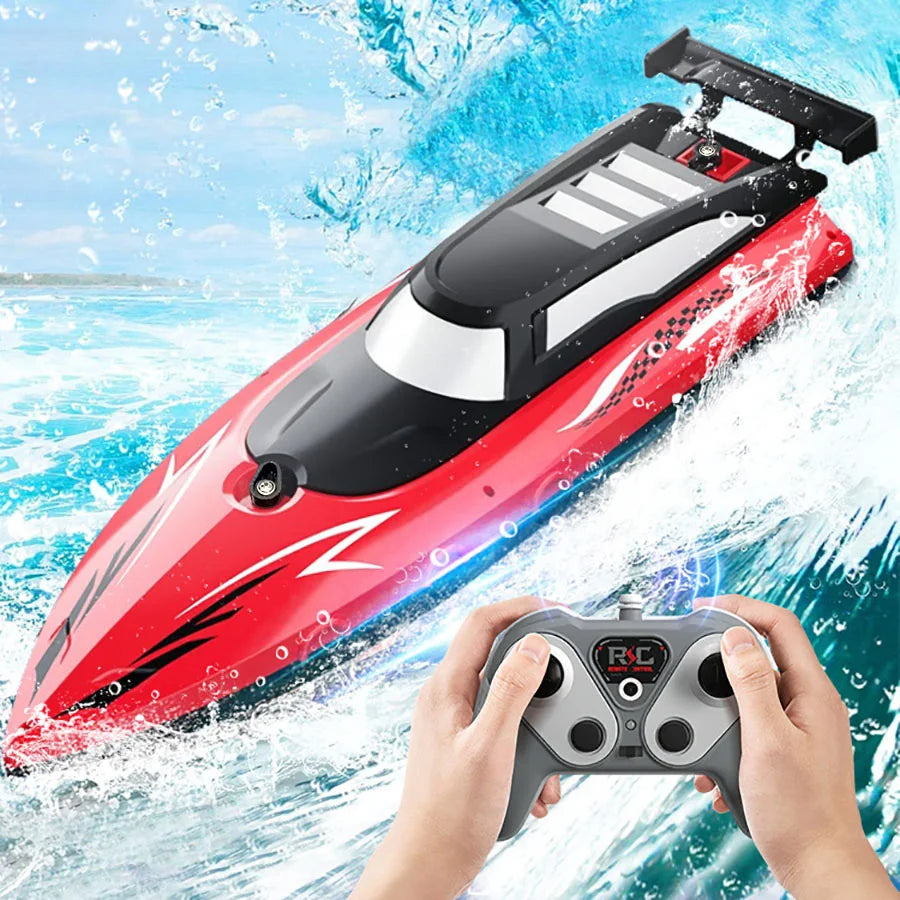 Remote Control Boat Toy for Kids Boys Age 6-12, 2.4GHz/27MHz RC Ship Model, High-Speed Racing Boat for Pool Lake Outdoor Play