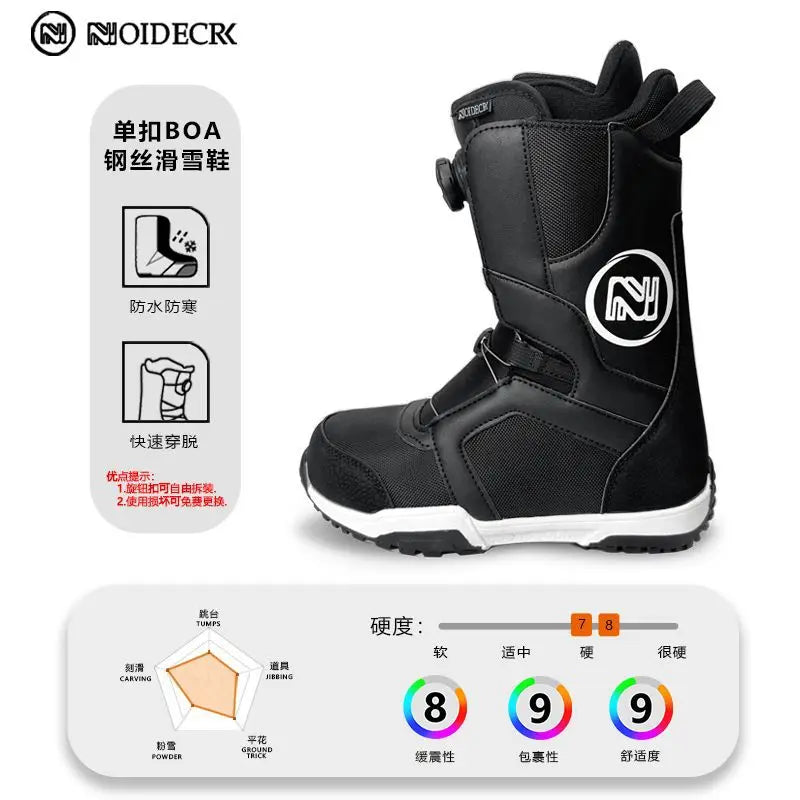 Raquetas de Nieve con Hebilla de Acero de Fácil Colocación, Zapatos de Snowboard Suaves y Sedosos para Navegación Fácil en la Nieve, Botas de Esquí