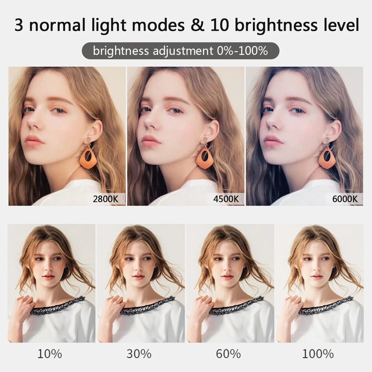 Anillo de luz LED para Selfie de 10 "y 26cm, luz para fotografía y vídeo, soporte para teléfono, trípode, luz de relleno, lámpara regulable, transmisión Trepied