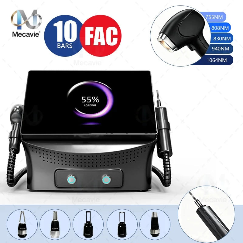 Máquina de Depilación Láser de Diodo 2 en 1 de Alta Potencia 5000W 755/808/830/940/1064nm, Dispositivo de Depilación Corporal Indoloro con Hielo y Titanio