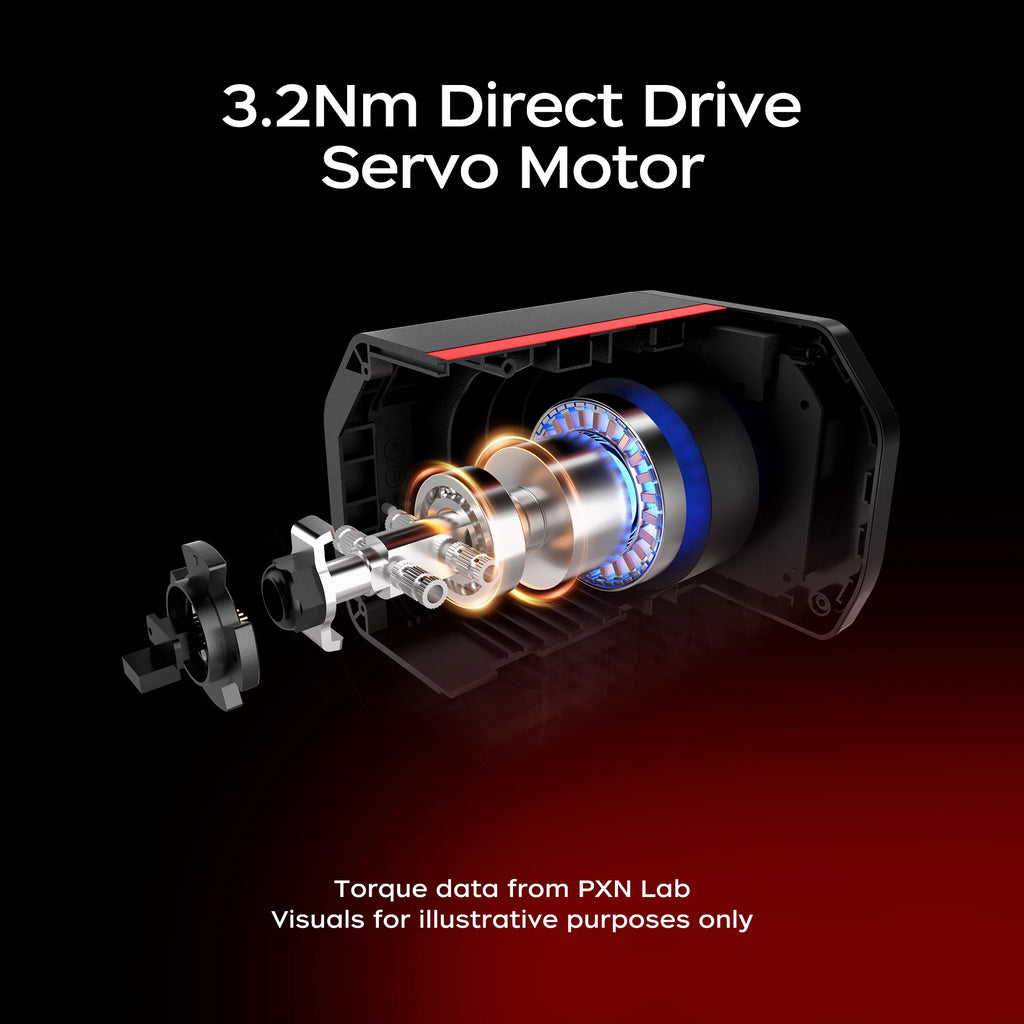 Kit de Volante de Carreras PXN V10 Ultra Direct Drive, Volante con Force Feedback de 3.2 Nm, Pedales con Efecto Hall, Diseño de 4 Palancas, Compatible con APP para PC/PS4/Xbox