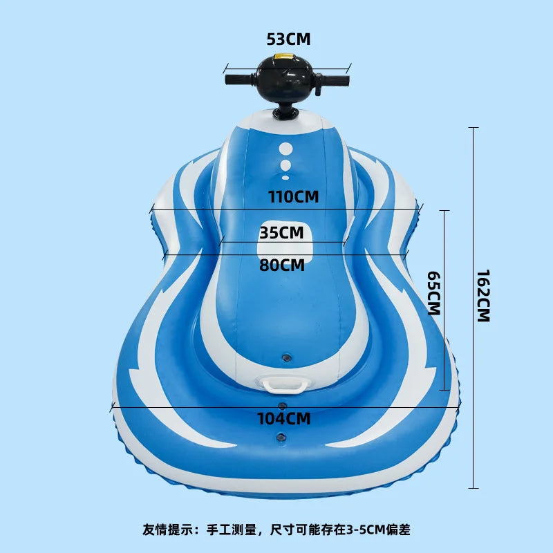 Moto acuática eléctrica inflable, con una velocidad de 6 a 8 km/h, resistente al agua (IPX7), ideal para niños y adultos, un juguete motorizado para la piscina.