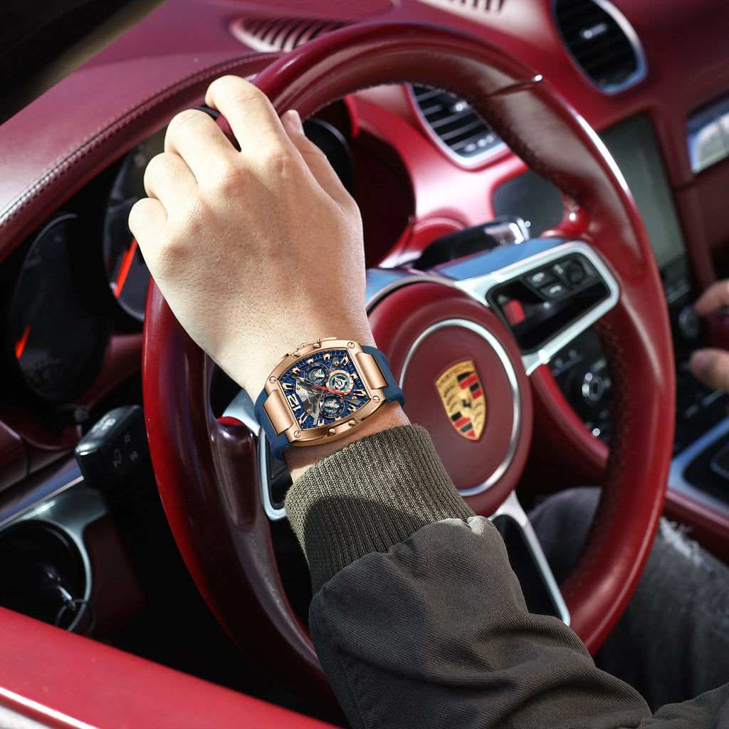 POEDAGAR Top Fashion Men Watch Luminous Waterproof Date Sports Man Clock Chronograph Silicone Quartz Casual Men's Watches Reloj