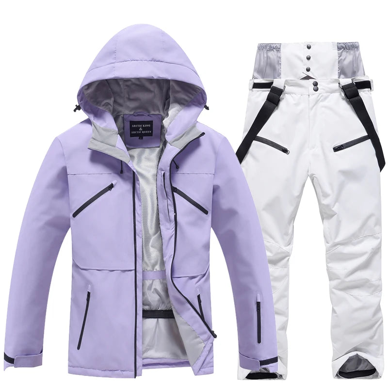 Conjunto de traje de esquí impermeable para hombre y mujer, traje de nieve, conjunto de chaqueta y pantalón de esquí, ropa de exterior, snowboard, en general