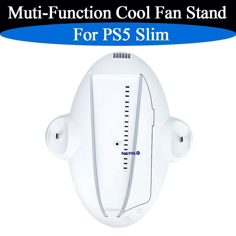 RGB Vertical Stand Charging Dock For PS5 Slim Muti-function Cooling Fan Stand With LED Light For PS5 Slim Console Accessories