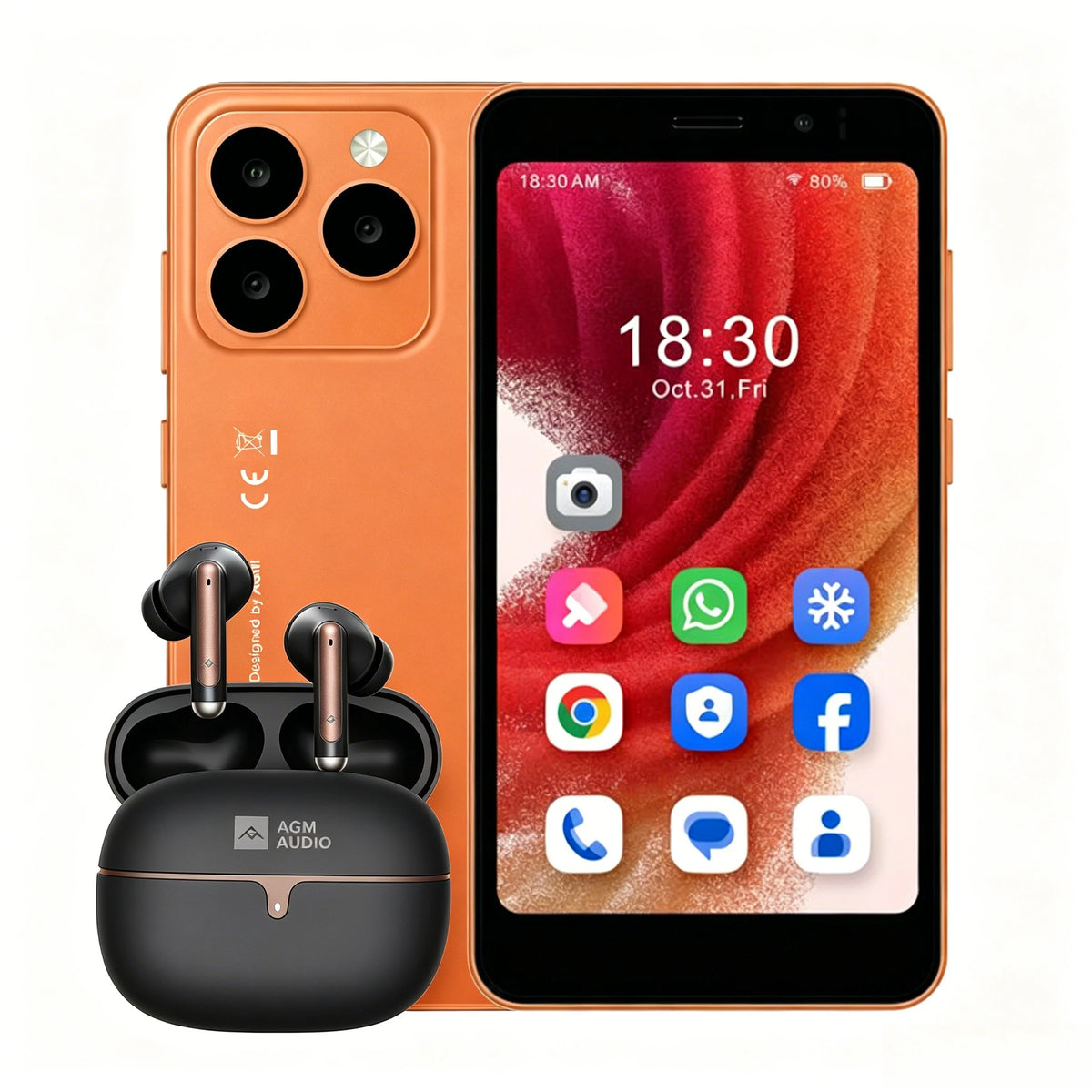 Smartphone AGM N2 Mini, tamaño compacto, pantalla de 4,96 pulgadas, 3 GB de RAM, 32 GB de almacenamiento, batería extraíble de 3000 mAh, sistema Android 16 GO, teléfono ligero