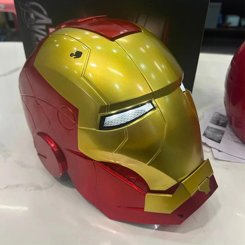 Máscara de Iron Man, réplica a escala 1:1, casco de anime, casco eléctrico con apertura y cierre automáticos, modelo para adultos, juguete, regalo de cumpleaños.