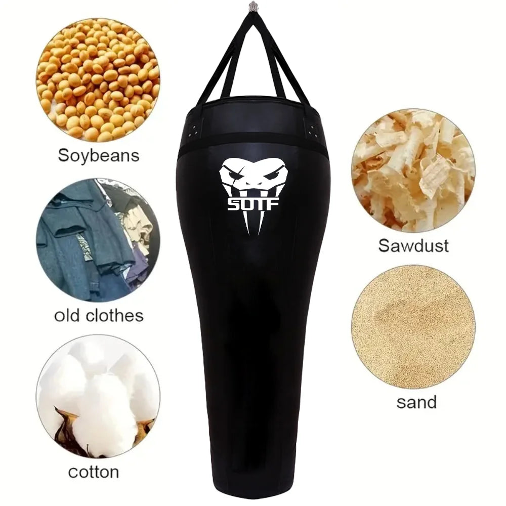 Bolsa de arena multifuncional con parte trasera de rebote para artes marciales, bolsa de boxeo resistente con gancho de cadena de Metal, equipo deportivo plegable
