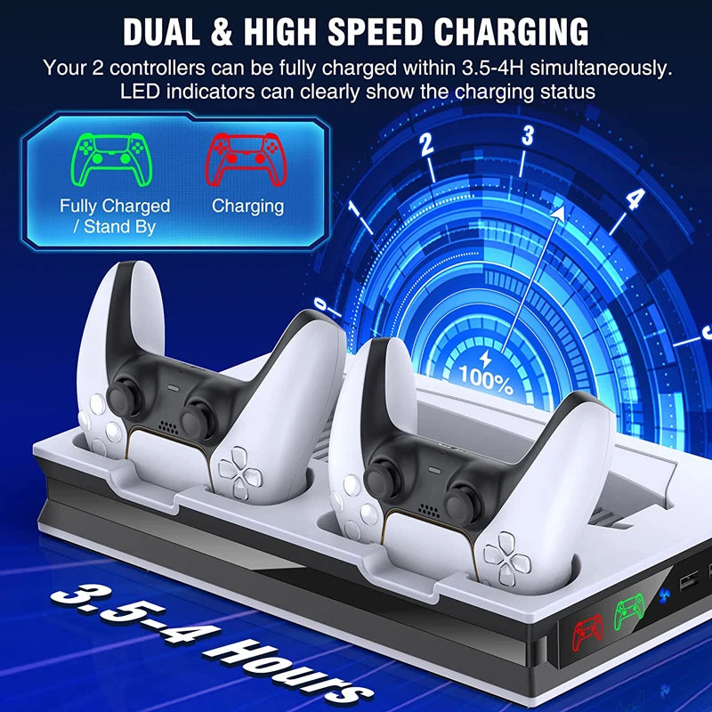 Cooling Fan For Sony Playstation 5 PS5 Game Console Play Station PS 5 Stand Accessories Controller Charger Control Base Support