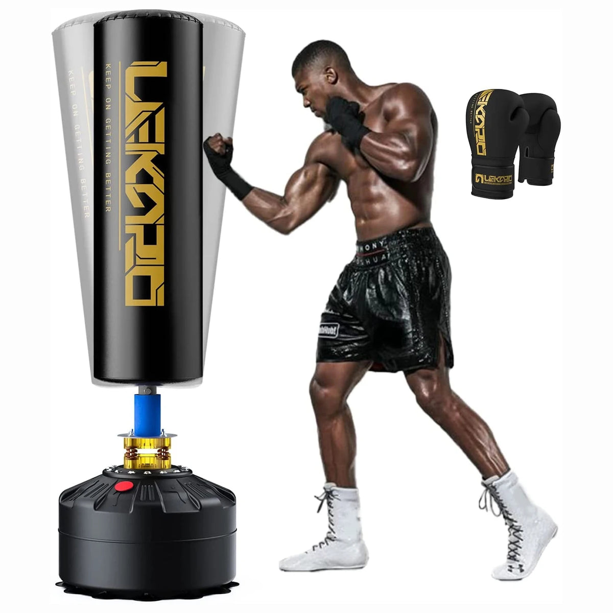 Poste de boxeo de pie con guantes, saco de arena para entrenamiento de lucha en casa, bolsa de boxeo con ventosa, regalo de vacaciones para hombres deportivos