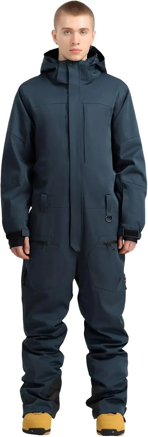 GSOU-ropa de trabajo de esquí para hombre, mono, chaqueta de una pieza, conjunto de pantalón, mono térmico de invierno para campo de nieve, ropa deportiva impermeable