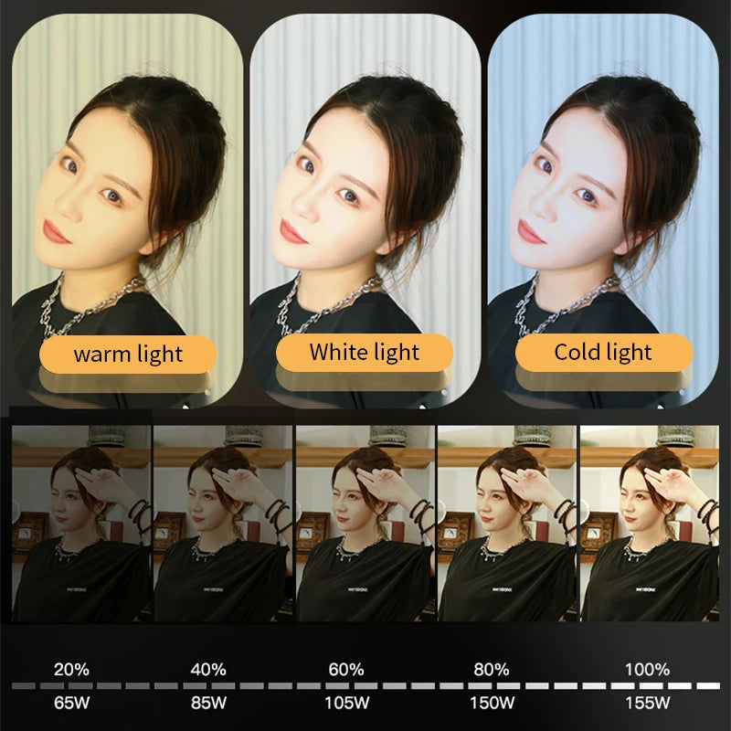 Bombillas de iluminación fotográfica LED de 65W, lámpara Base E27 con Control remoto, bombilla de luz diurna regulable para Softbox de estudio fotográfico