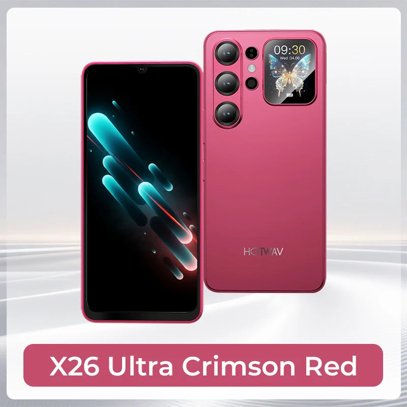 Smartphone HOTWAV X26 Ultra Android 16 ultrafino, pantalla grande de 6.75'' a 120Hz, Cyber Island, cámara de 13MP, 6GB RAM, 128GB ROM, batería de 5160mAh, carga rápida de 18W, ligero, 4G global, WiFi 6 y Bluetooth 5.4