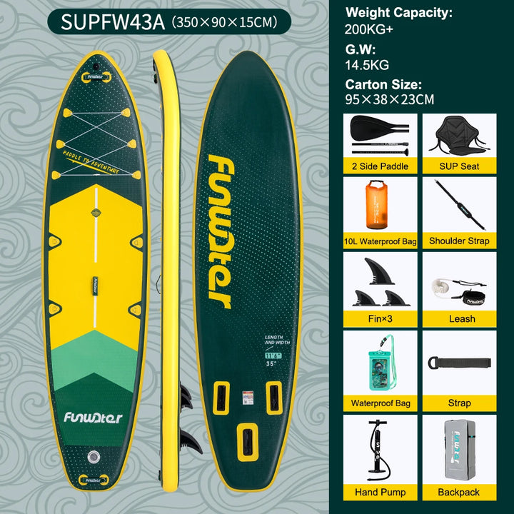 Tabla de Paddle Surf Inflable FunWater, Tabla de Remo, Tabla de Surf, Tabla SUP, 320-385CM, Tabla de Remo Antideslizante para Deportes Acuáticos