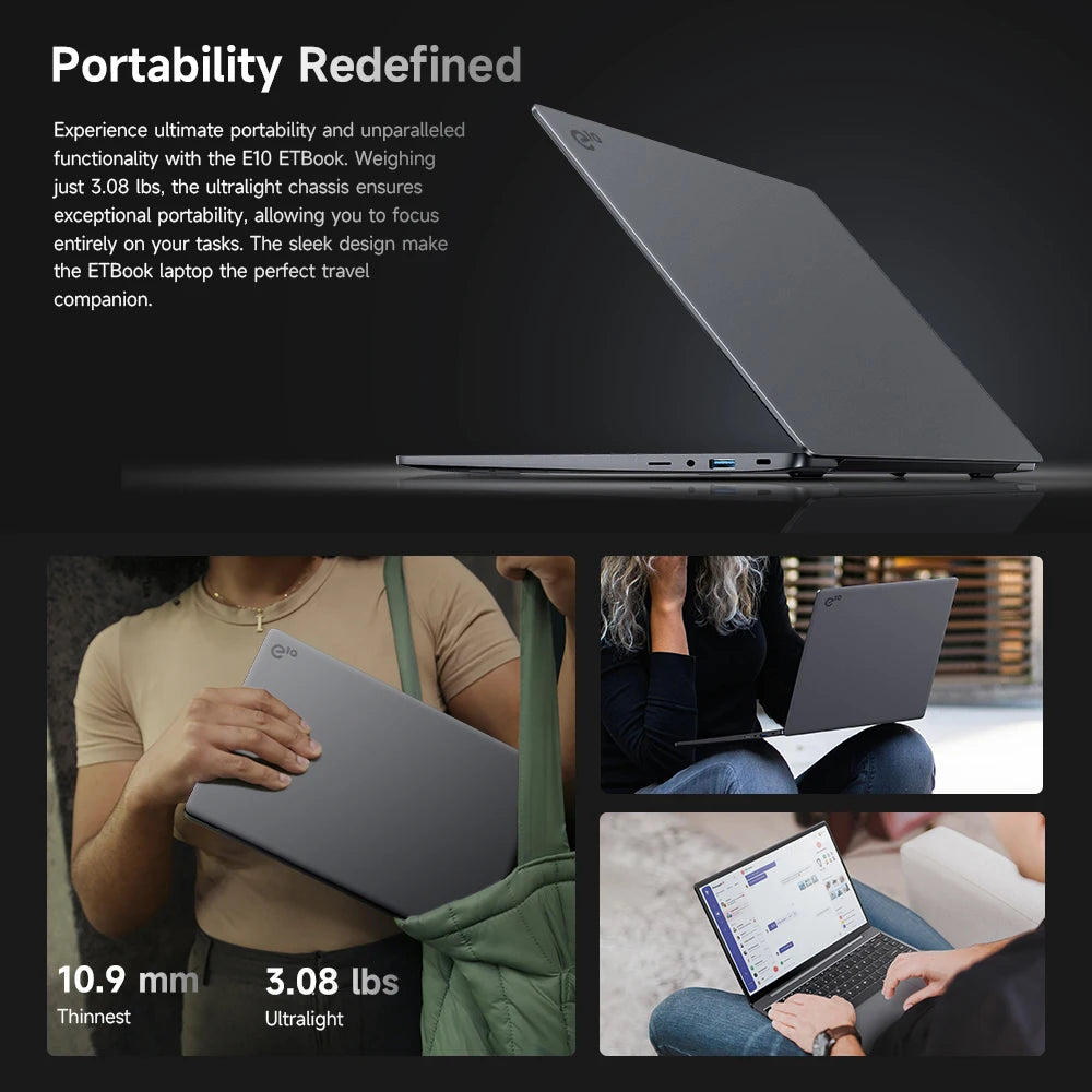 Acer Gadget E10 ETBook Laptop Intel Core I5-12450H 16GB RAM 512GB SSD 14-inch 2160X1440 Resolution Notebook 8 Cores 12 Threads BT5.2 WiFi6 Windows 11 Office Study Computer