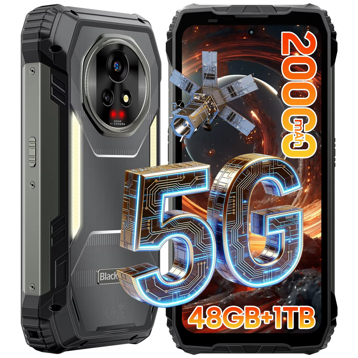 Smartphone ultrarresistente satelital Blackview XPLORE 2, Android 15, batería de 20000 mAh, pantalla AMOLED de 6,73" 3.2K a 120 Hz, comunicación satelital
