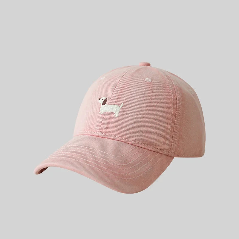 Gorra de béisbol con bordado de perro salchicha, protector solar, de moda, para exteriores, adecuada para hombres y mujeres, para uso diario informal.